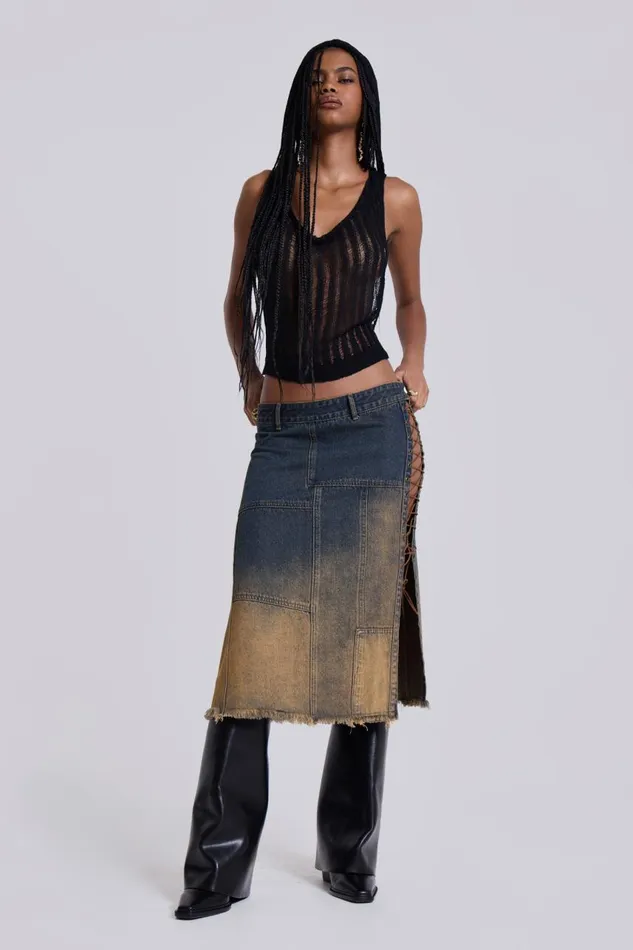Women Gypsum Denim Skirt Jaded London Denim Skirts