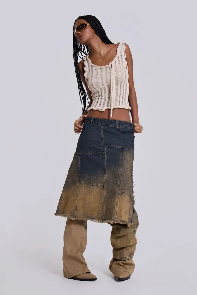 Women Gypsum Denim Skirt Jaded London Denim Skirts
