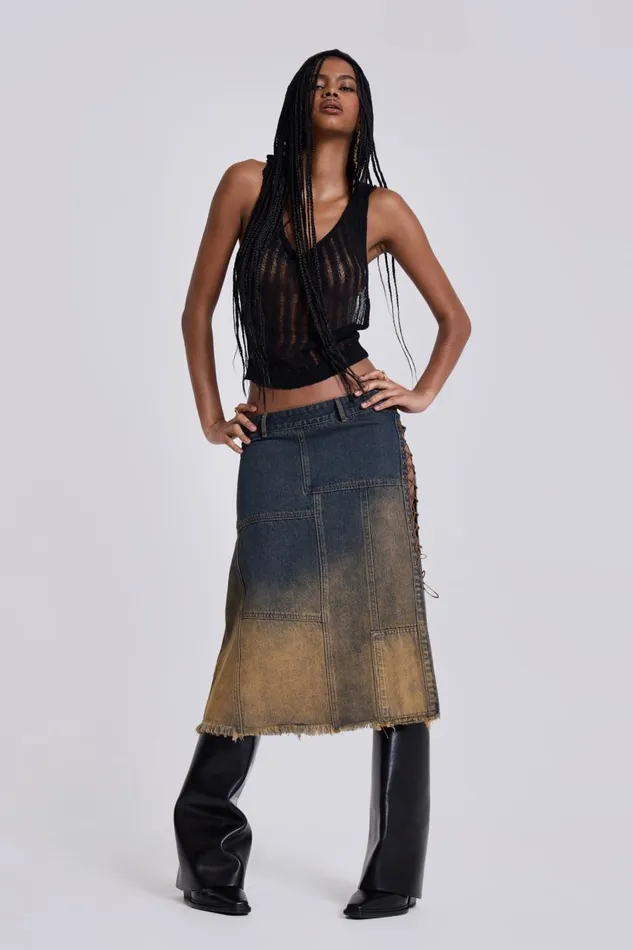 Women Gypsum Denim Skirt Jaded London Denim Skirts