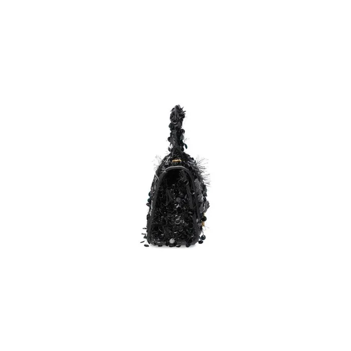 Women Handbags Balenciaga Hourglass Xs Handbag With Chain Embroidery In Black
