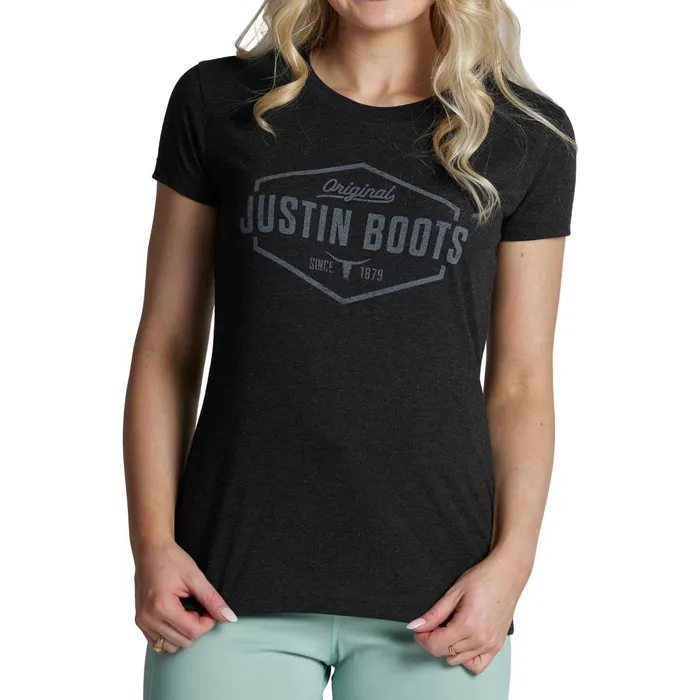 WOMEN Hexagon Outline Tee Grey Justin Boots TShirts and Tops