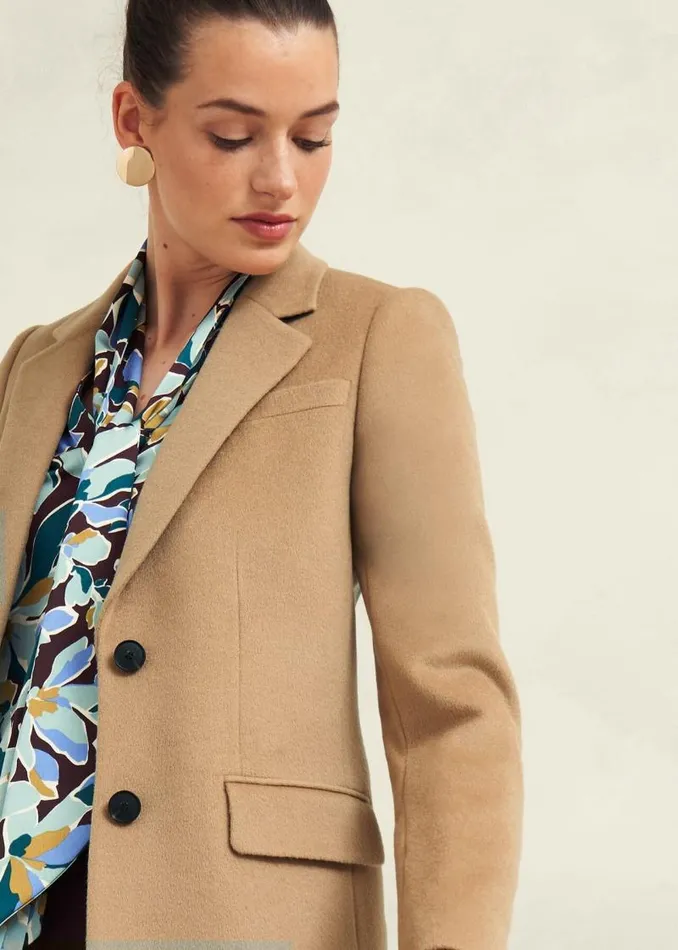 Women HOBBS Coats and Jackets Cavendish Wool Coat Hobbs Camel