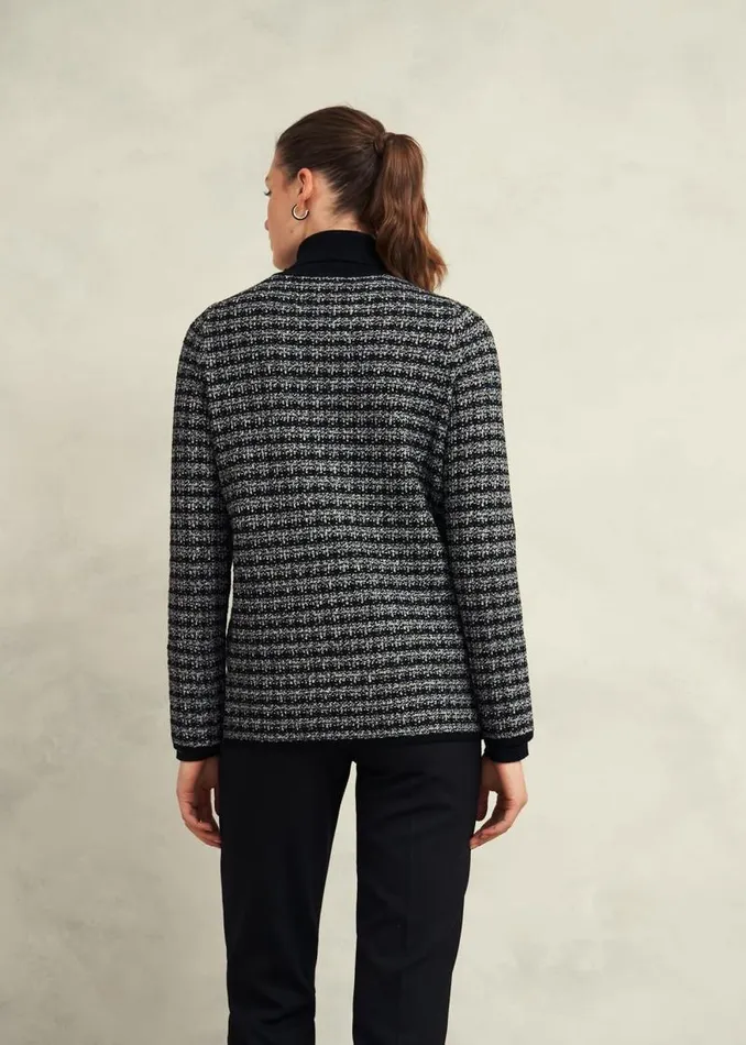 Women HOBBS Coats and Jackets Dita Knitted Coatigan Black Ivory
