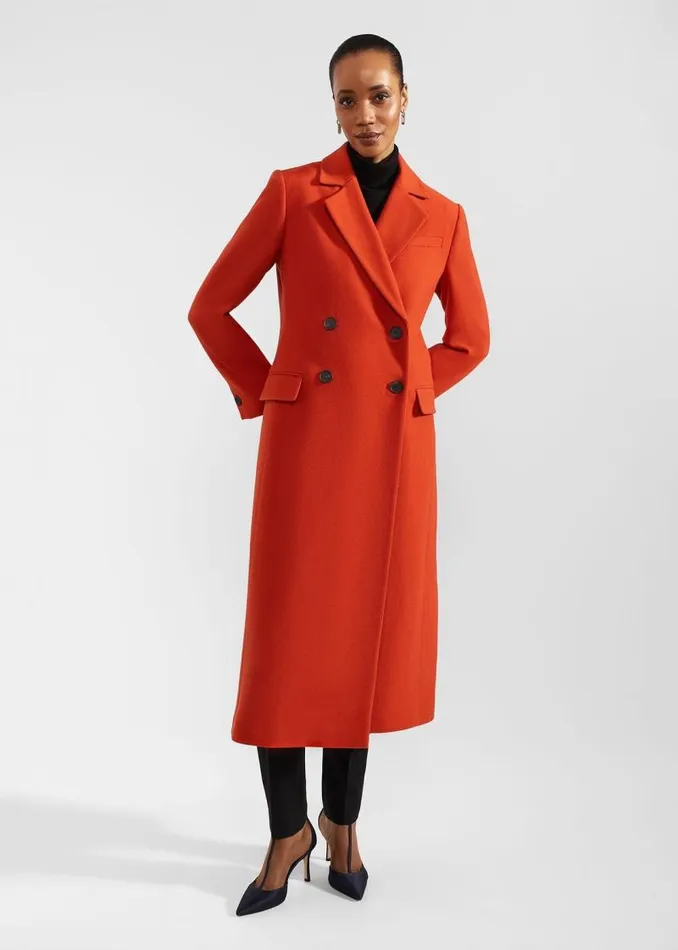 Women HOBBS Coats and Jackets Mireya Wool Blend Coat Orange
