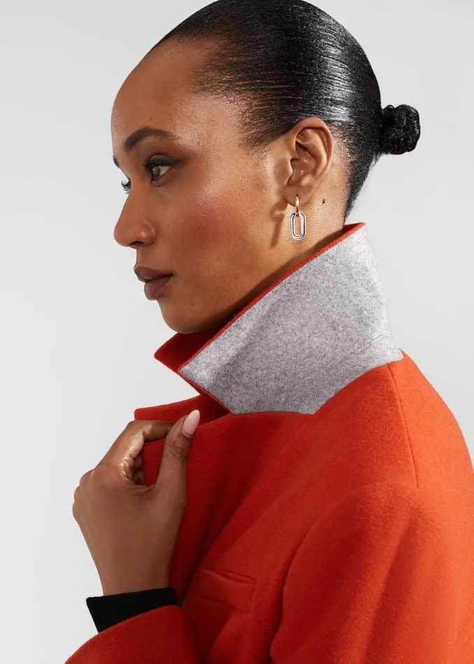 Women HOBBS Coats and Jackets Mireya Wool Blend Coat Orange