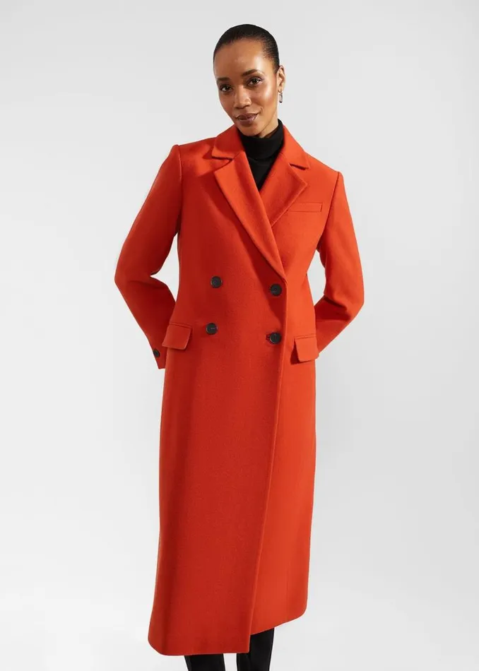 Women HOBBS Coats and Jackets Mireya Wool Blend Coat Orange