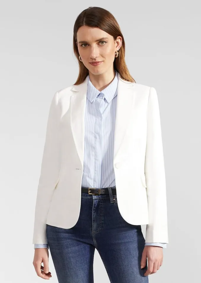 Women HOBBS Coats and Jackets Petite Blake Linen Jacket Ivory