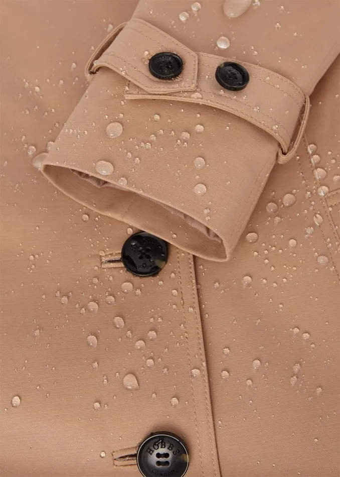 Women HOBBS Coats and Jackets Petite Saskia Shower Resistant Trench Coat Tan