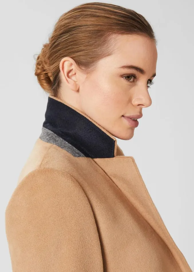 Women HOBBS Coats and Jackets Petite Tilda Wool Coat Camel