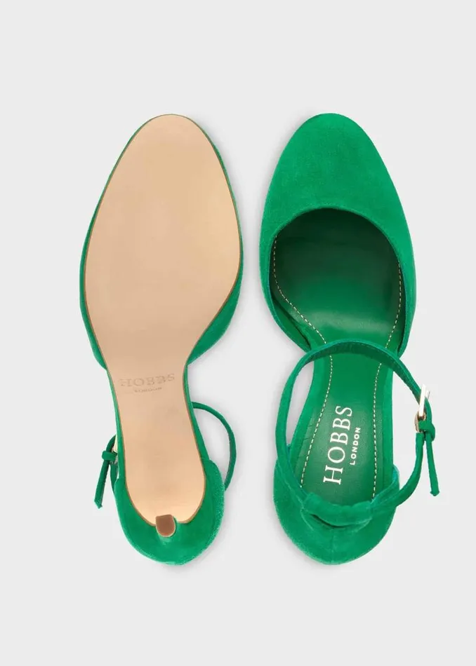 Women HOBBS Court Shoes Elliya Suede Court Shoes Cilantro Green
