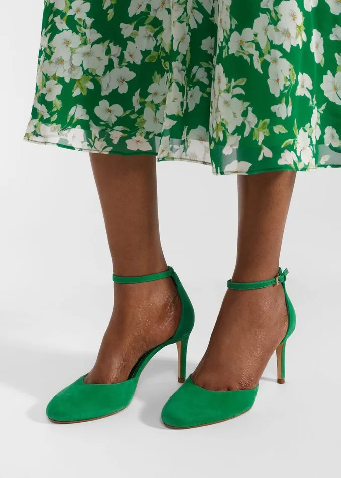 Women HOBBS Court Shoes Elliya Suede Court Shoes Cilantro Green