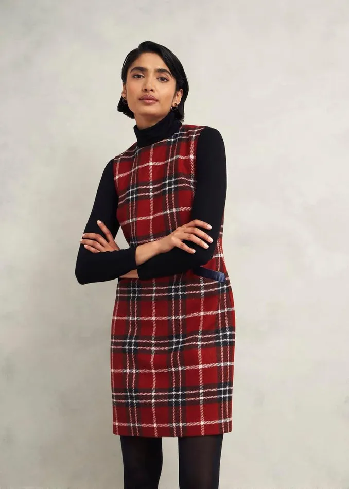 Women HOBBS Dresses and Jumpsuits Amaris Wool Dress Red Multi