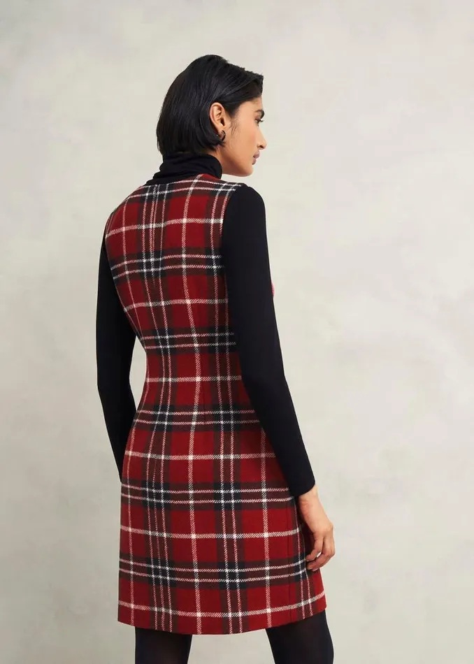 Women HOBBS Dresses and Jumpsuits Amaris Wool Dress Red Multi