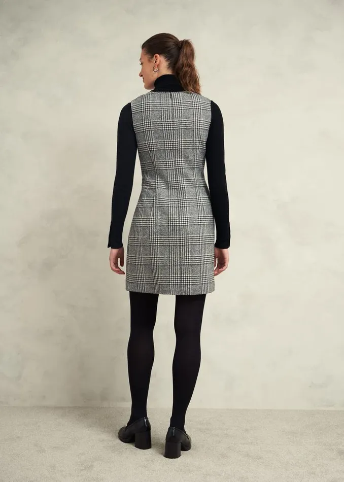 Women HOBBS Dresses and Jumpsuits Brea Wool Dress Black White