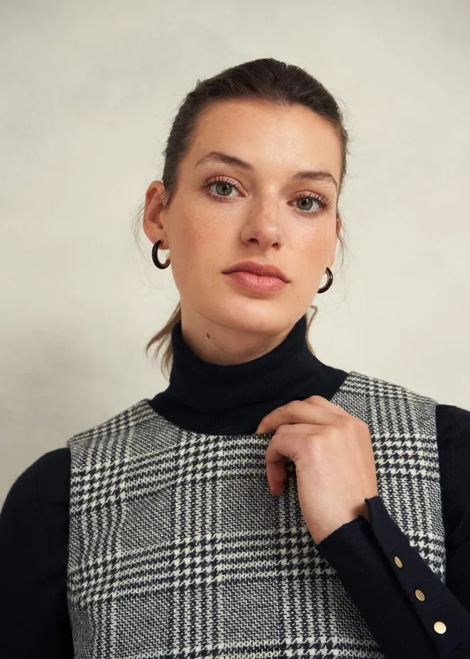 Women HOBBS Dresses and Jumpsuits Brea Wool Dress Black White