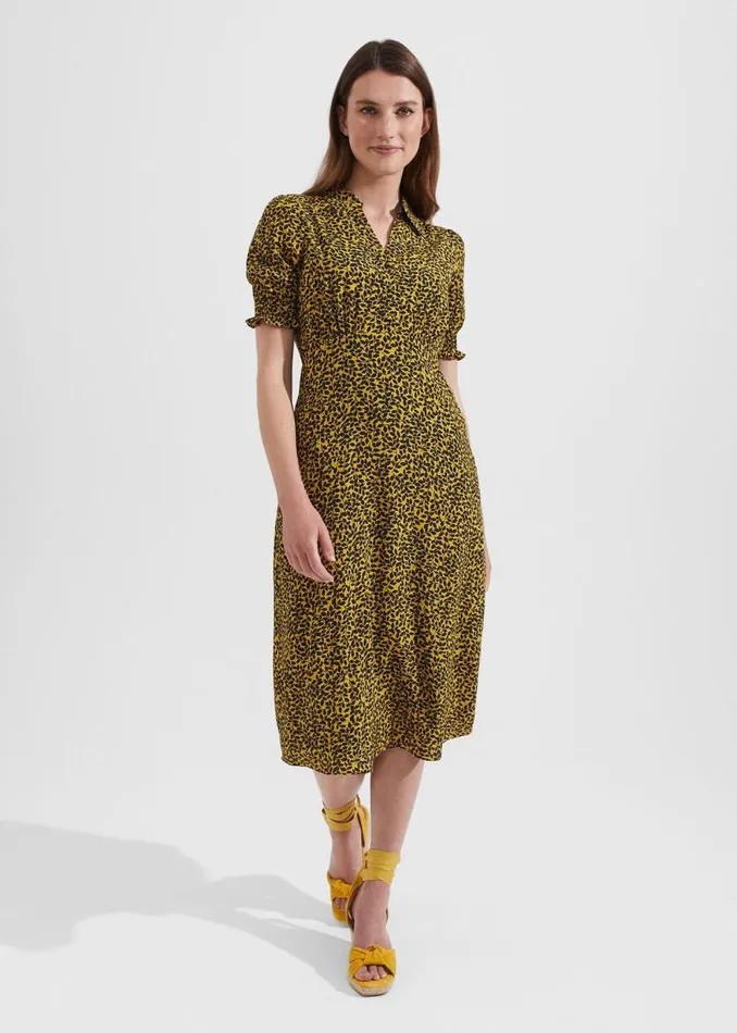 Women HOBBS Dresses and Jumpsuits Elora Dress Chartreuse Navy
