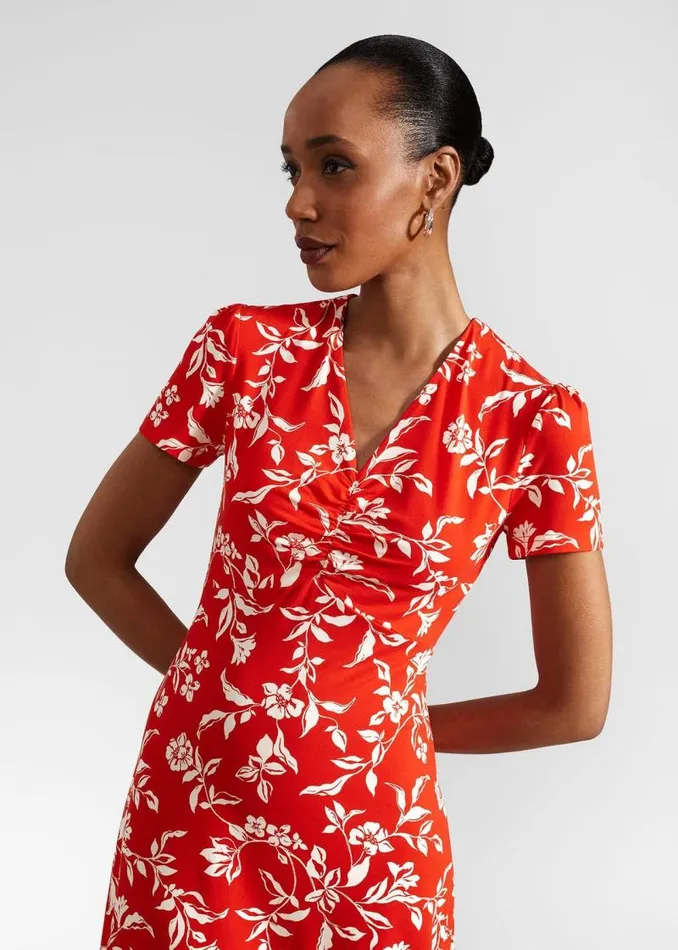 Women HOBBS Dresses and Jumpsuits Lydia Jersey Dress Red Buttercream