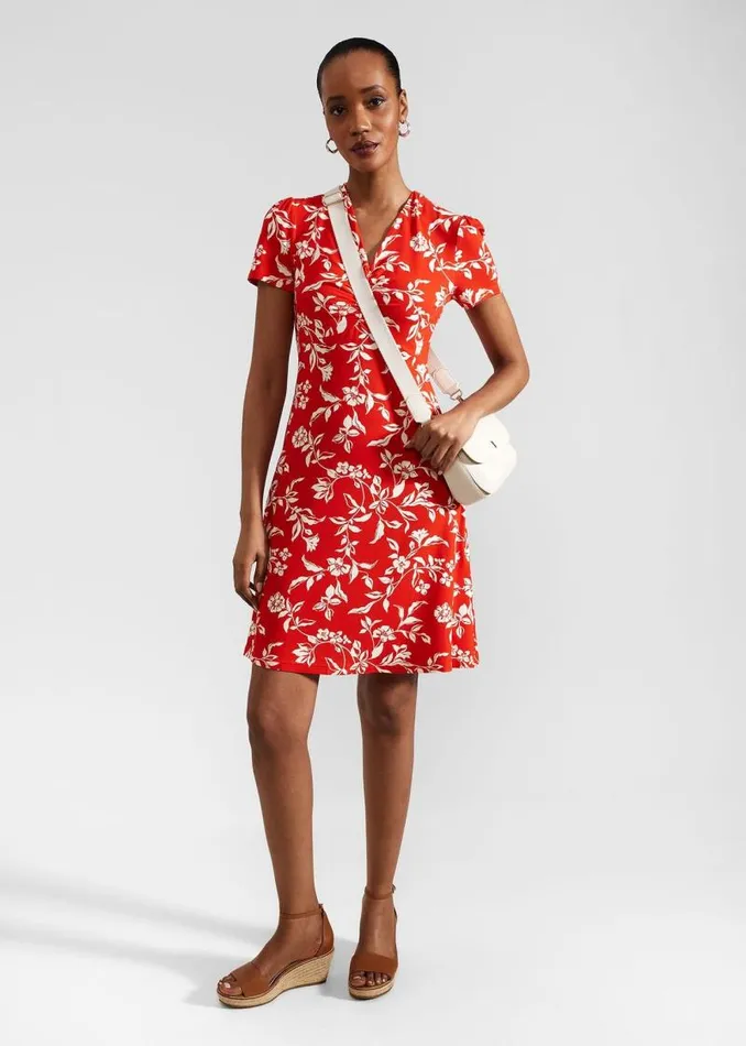 Women HOBBS Dresses and Jumpsuits Lydia Jersey Dress Red Buttercream