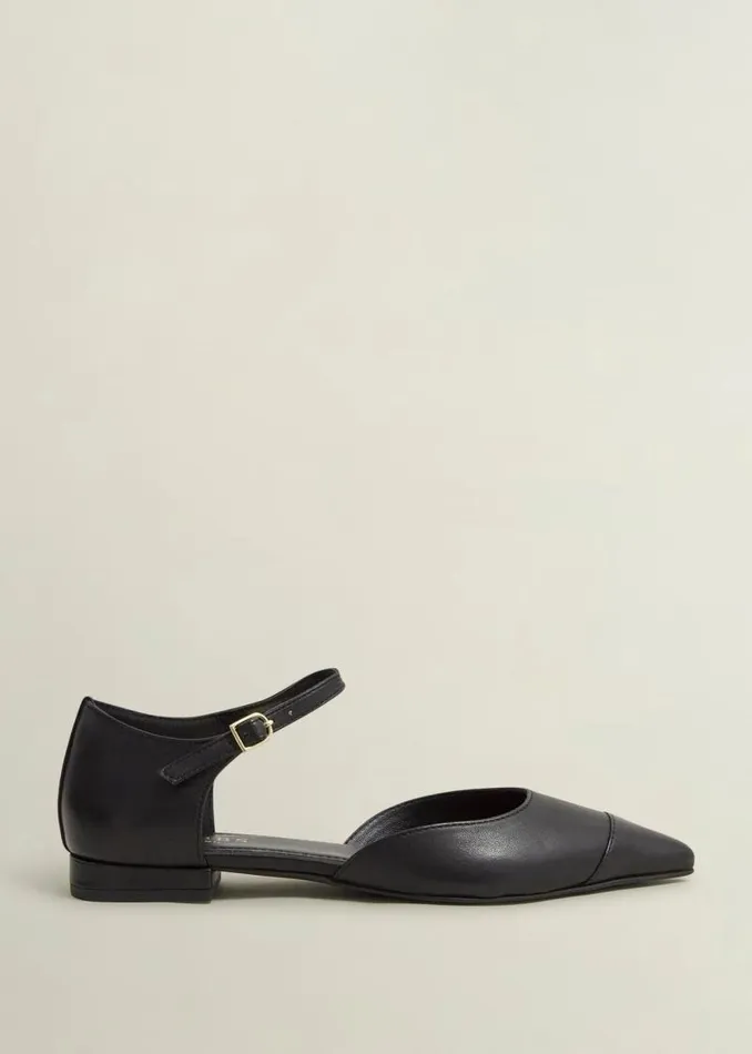 Women HOBBS Flats Seren Leather Flats Black