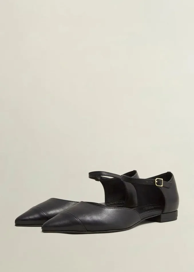 Women HOBBS Flats Seren Leather Flats Black