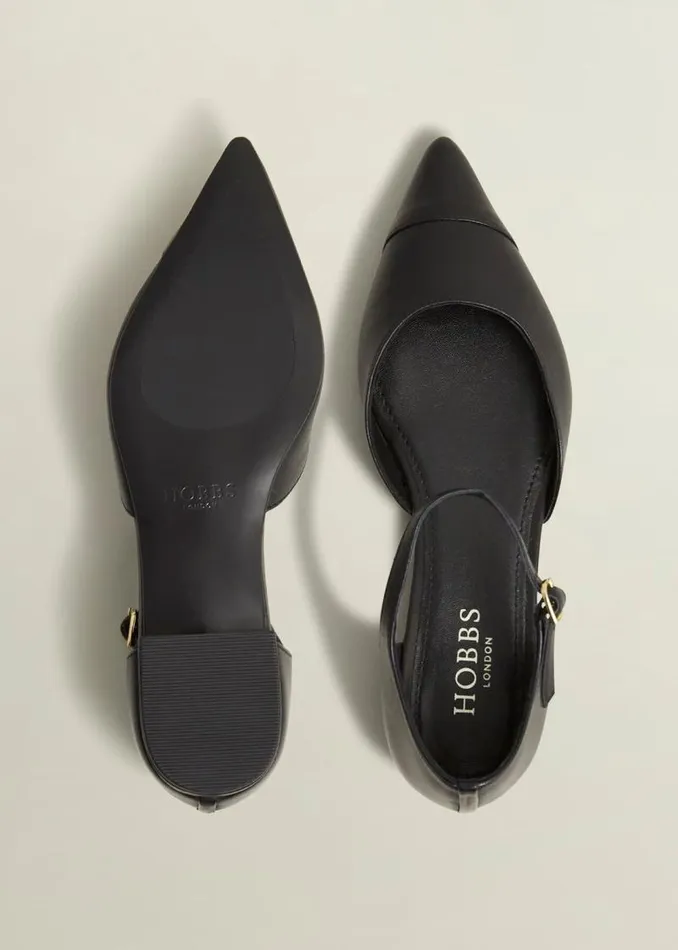 Women HOBBS Flats Seren Leather Flats Black