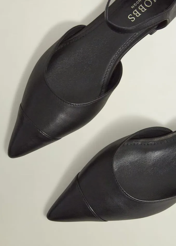 Women HOBBS Flats Seren Leather Flats Black