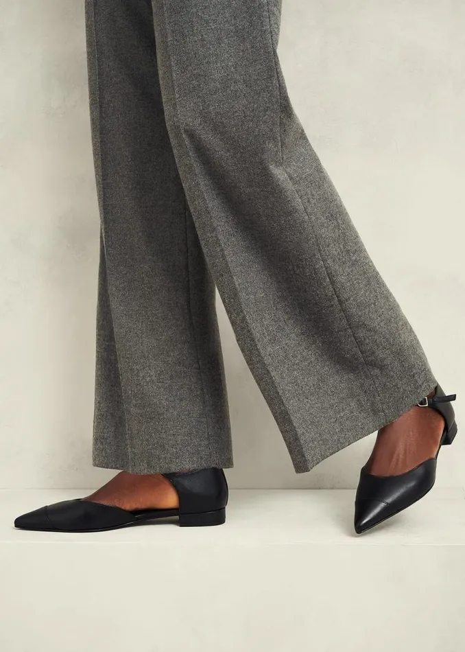 Women HOBBS Flats Seren Leather Flats Black