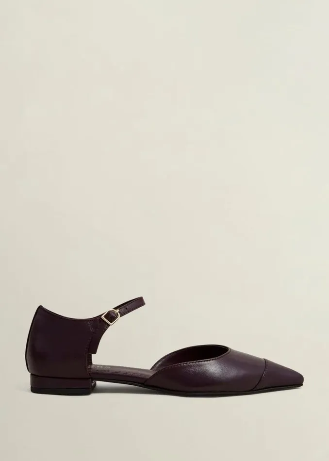 Women HOBBS Flats Seren Leather Flats Malbec Purple
