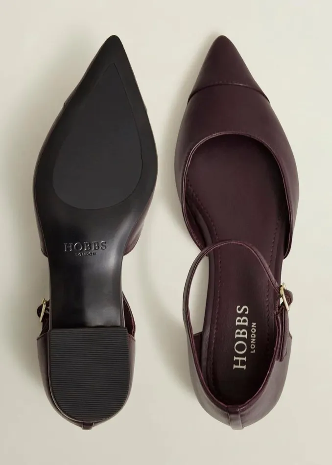 Women HOBBS Flats Seren Leather Flats Malbec Purple