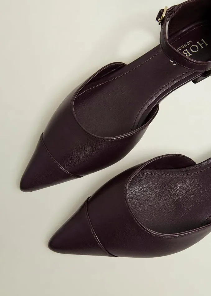 Women HOBBS Flats Seren Leather Flats Malbec Purple