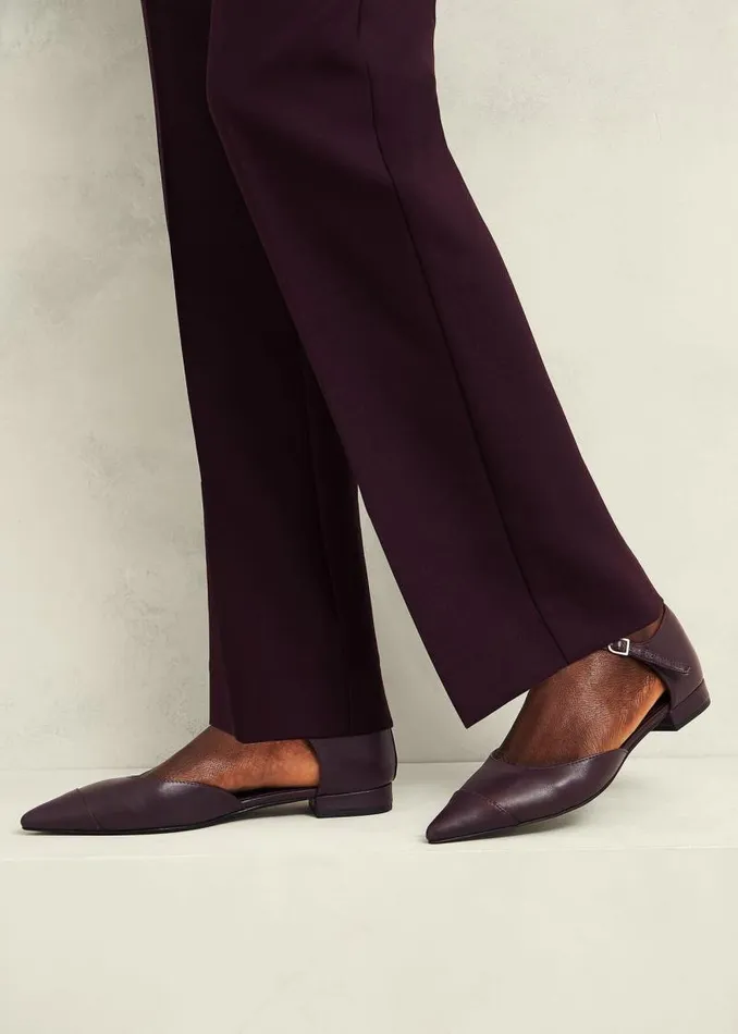 Women HOBBS Flats Seren Leather Flats Malbec Purple