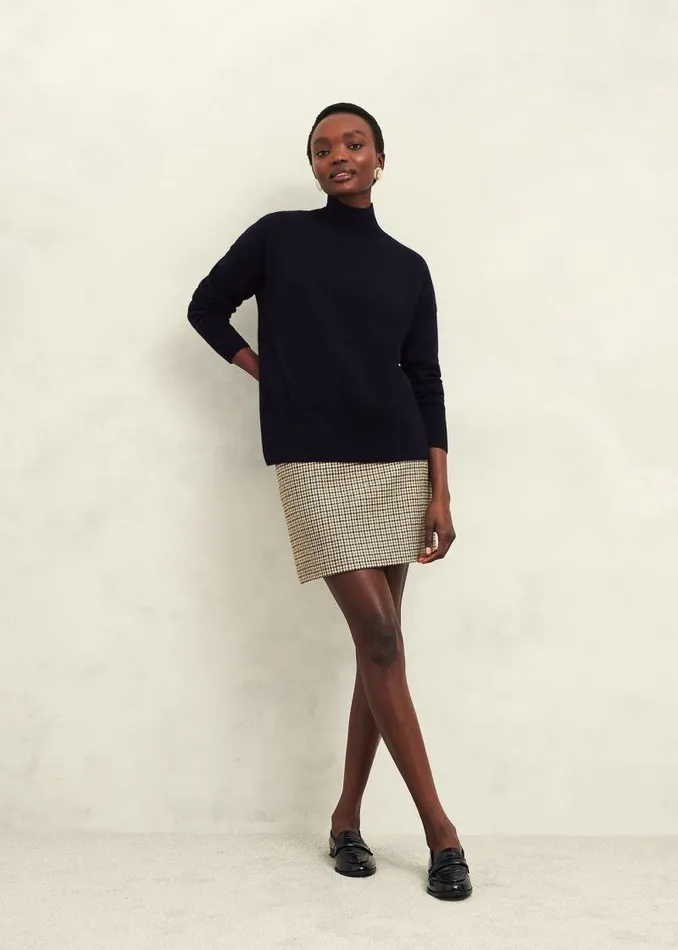 Women HOBBS Jumpers and Cardigans Marlena Cashmere Funnel Neck Jumper Hobbs Navy