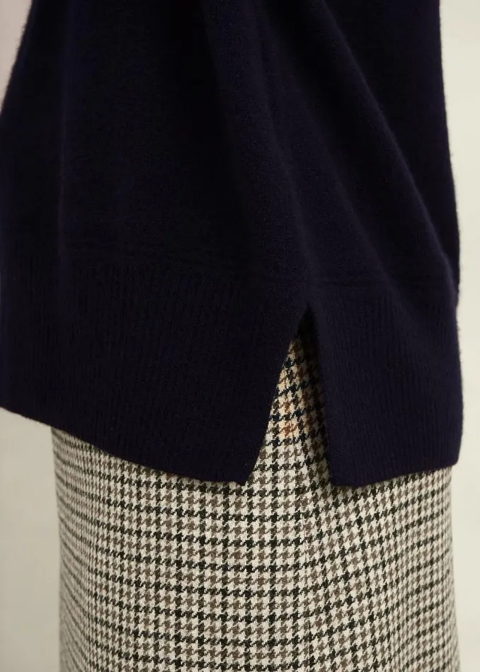 Women HOBBS Jumpers and Cardigans Marlena Cashmere Funnel Neck Jumper Hobbs Navy