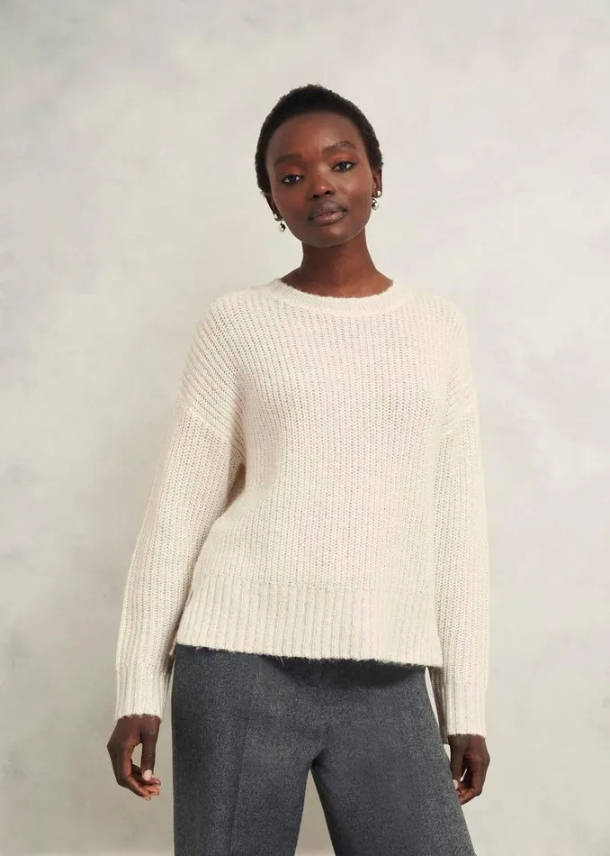 Women HOBBS Jumpers and Cardigans Marsha Sequin Jumper With Alpaca Ivory