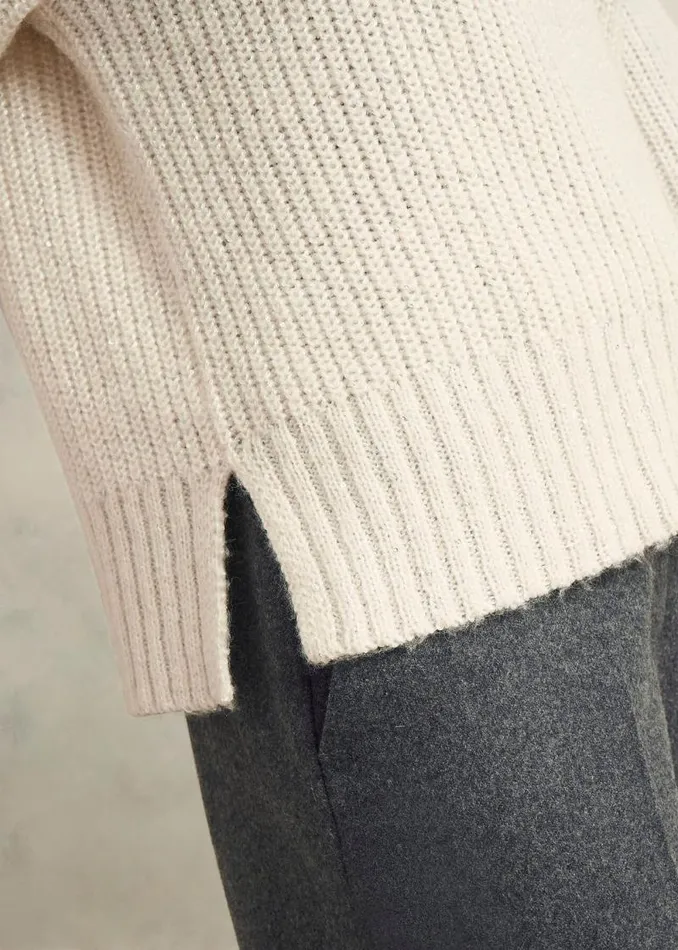 Women HOBBS Jumpers and Cardigans Marsha Sequin Jumper With Alpaca Ivory