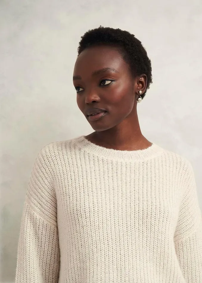Women HOBBS Jumpers and Cardigans Marsha Sequin Jumper With Alpaca Ivory