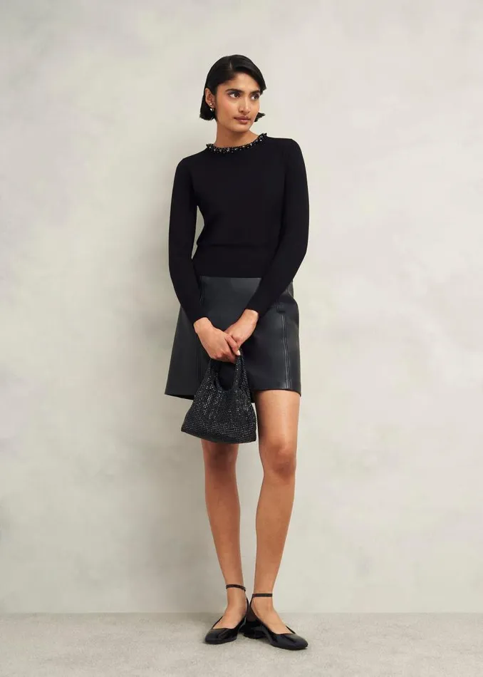 Women HOBBS Jumpers and Cardigans Oakley Beaded Jumper Black
