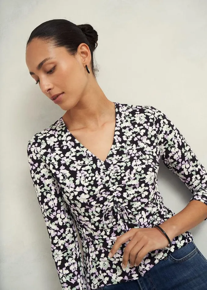 Women HOBBS Tops Simmy Printed Top Navy Multi