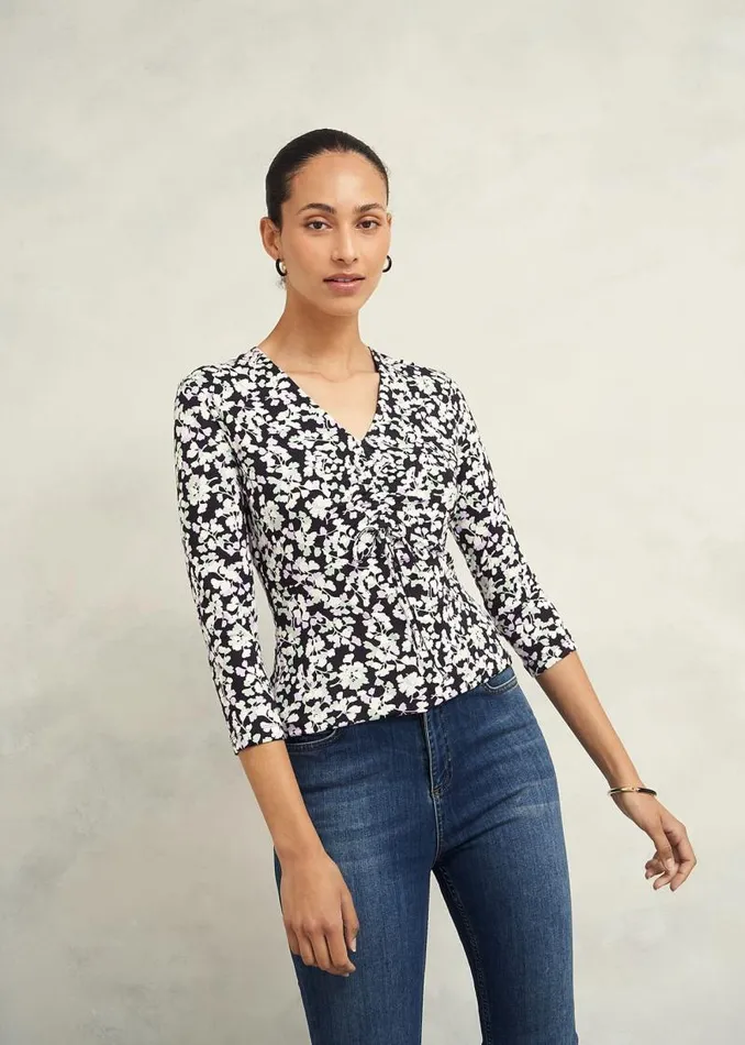 Women HOBBS Tops Simmy Printed Top Navy Multi