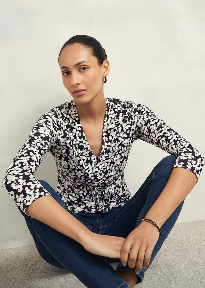 Women HOBBS Tops Simmy Printed Top Navy Multi