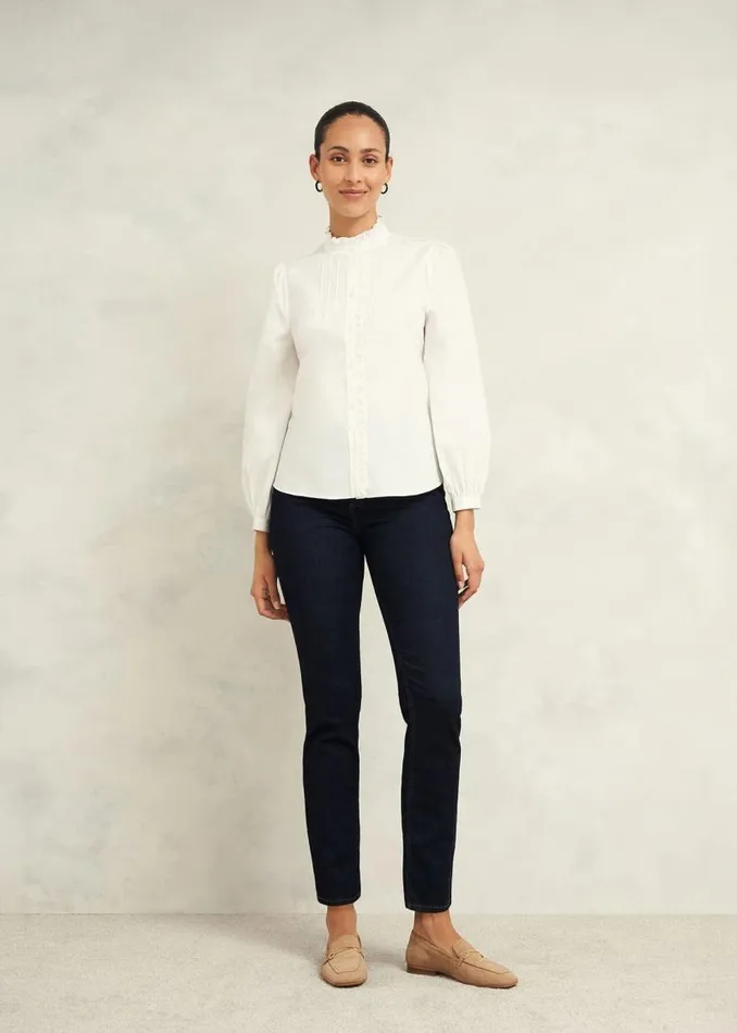 Women HOBBS Tops Trinity Cotton Blouse White