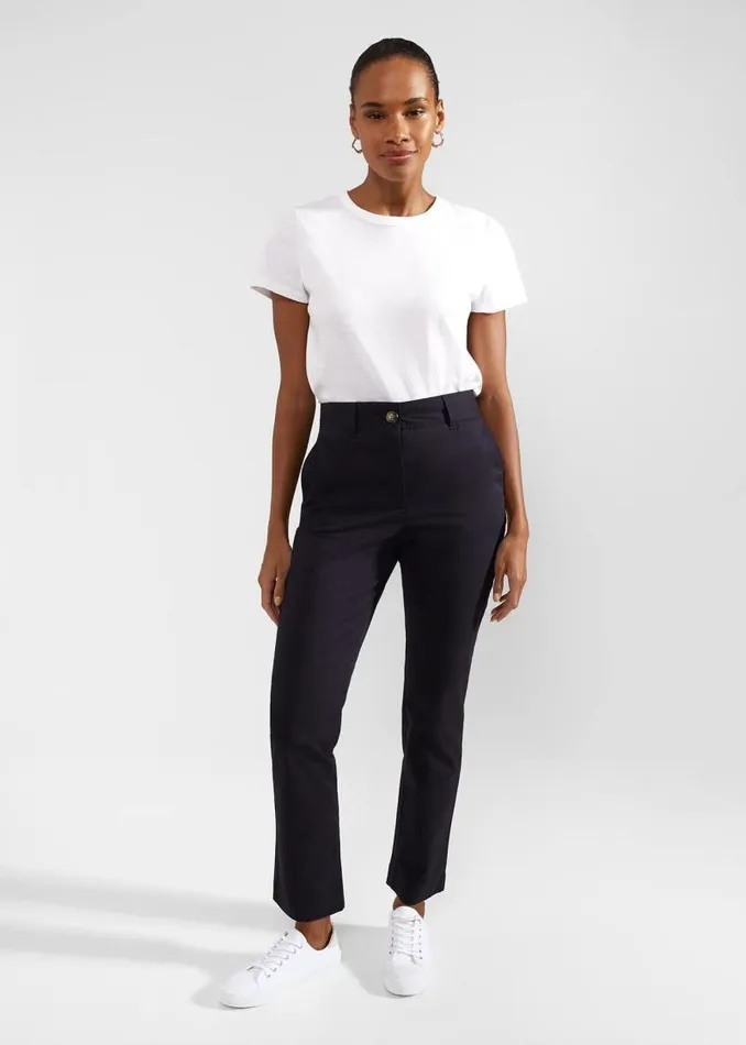 Women HOBBS Trousers Calla Chino Navy