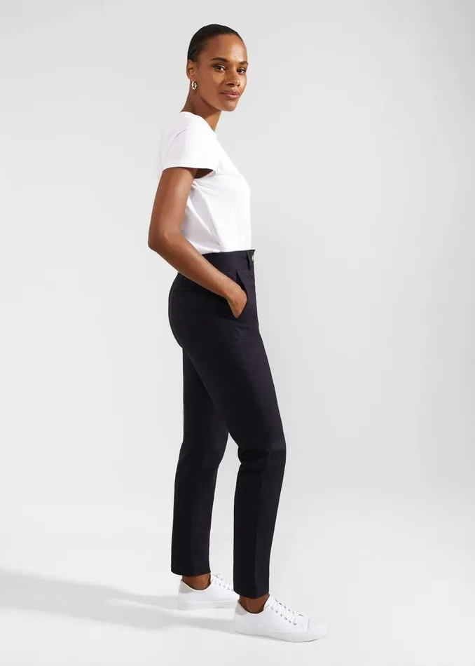 Women HOBBS Trousers Calla Chino Navy