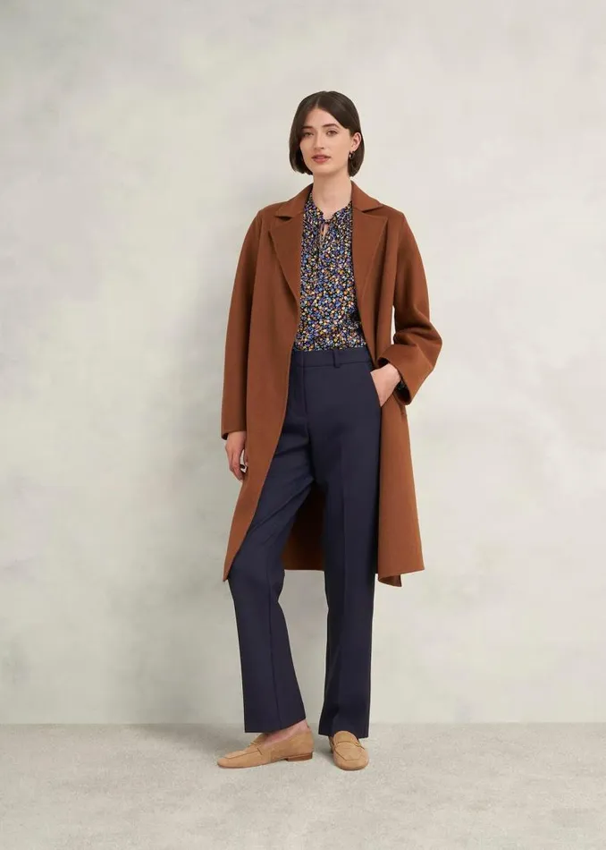 Women HOBBS Trousers Gerrie Straight Trousers Navy