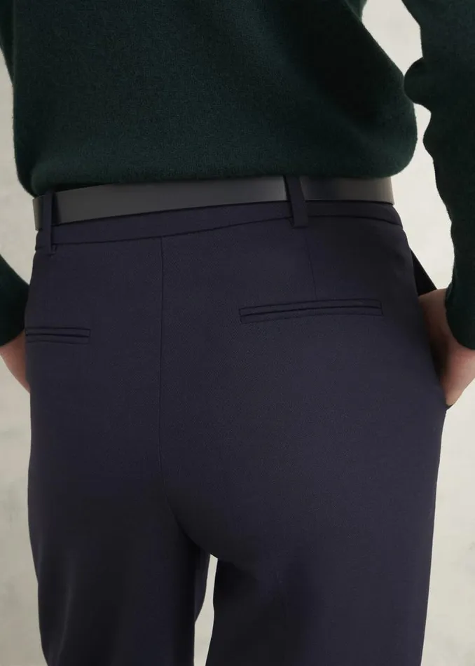 Women HOBBS Trousers Gerrie Straight Trousers Navy