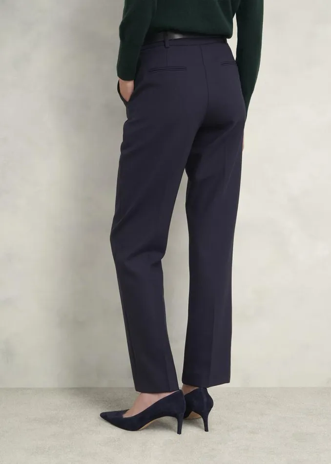 Women HOBBS Trousers Gerrie Straight Trousers Navy