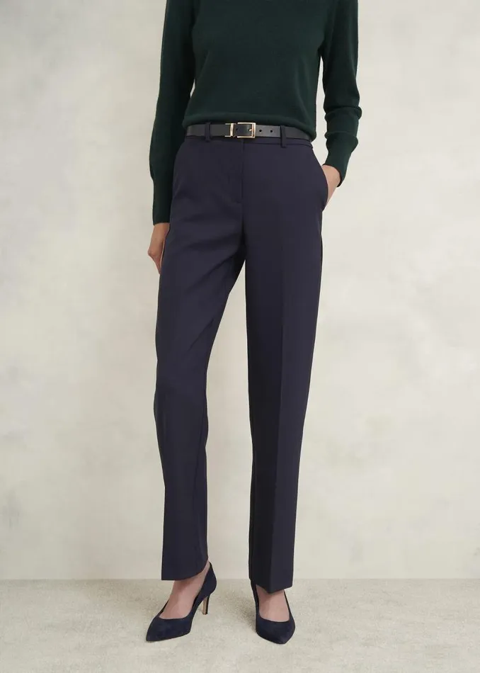 Women HOBBS Trousers Gerrie Straight Trousers Navy