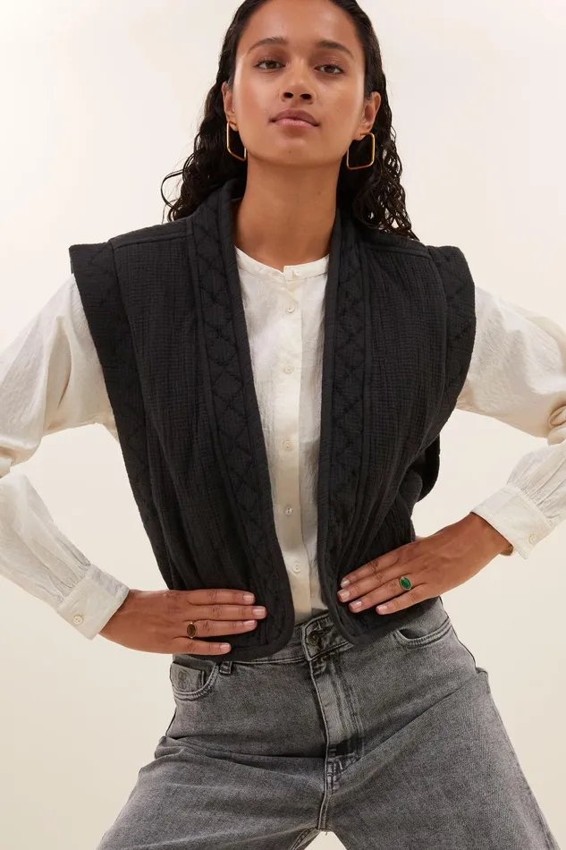 Women Isla Embroidery Jacket Jet Black Bybar Jackets