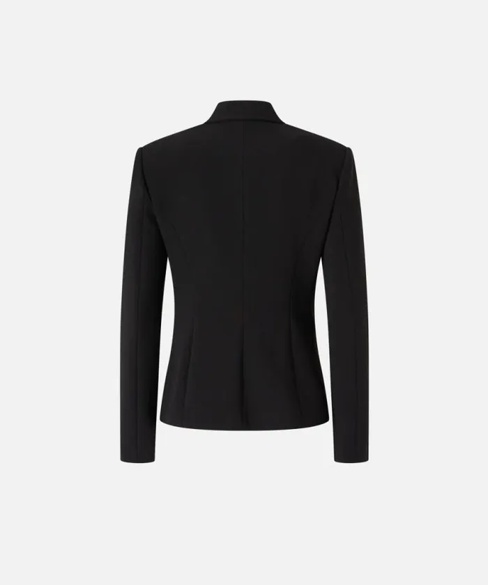 Women Jackets Pinko Crepe Fabric Jacket With Metal Zips Limo Black Women Jackets Pinko Crepe Fabric Jacket With Metal Zips Limo Black