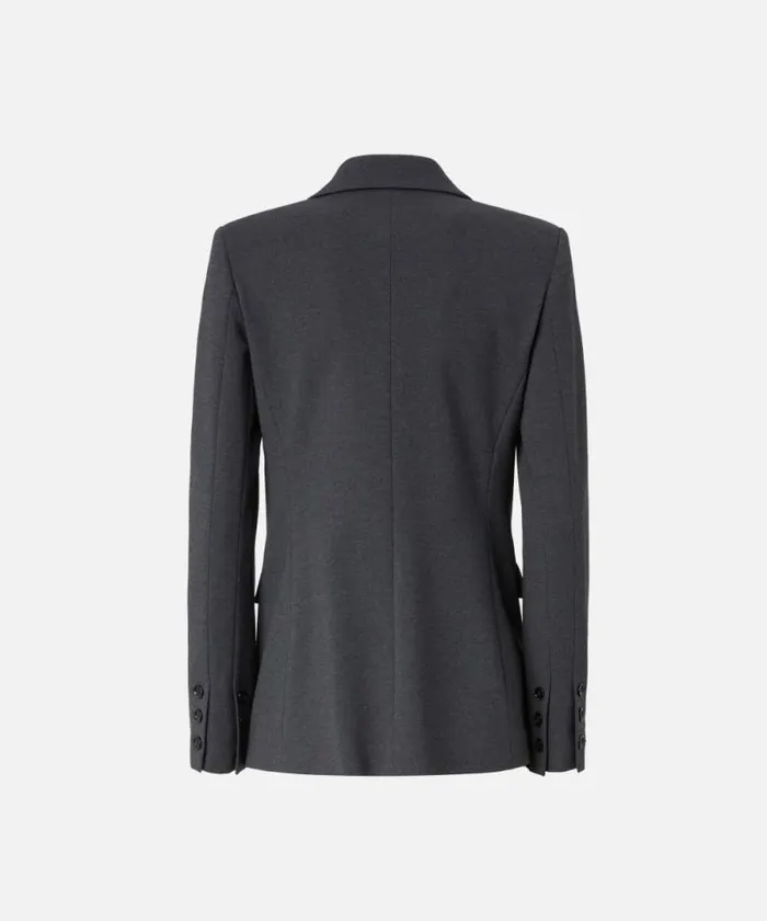 Women Jackets Pinko Singlebreasted Blazer With Structured Shoulders Greycrow Women Jackets Pinko Singlebreasted Blazer With Structured Shoulders Greycrow